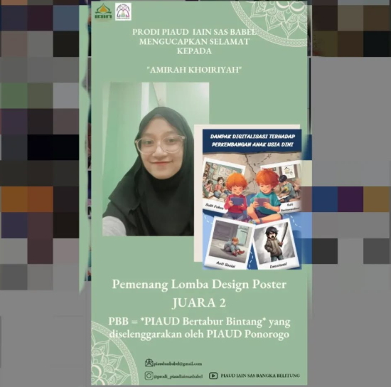 Mahasiswa PIAUD IAIN SAS Bangka Belitung Raih Juara 2 Lomba Desain Poster Tingkat Nasional