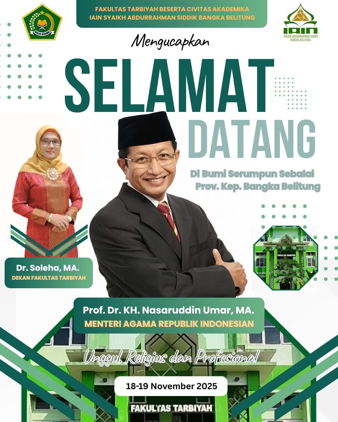 Selamat Datang Menteri Agama RI di Bumi Serumpun Sebalai