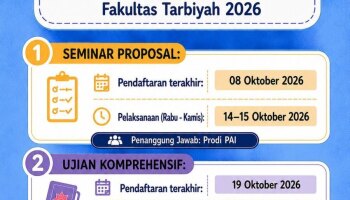JADWAL UJIAN PERIODE 6 MAHASISWA PIAUD FAKULTAS TARBIYAH IAIN SAS BANGKA BELITUNG TAHUN 2026